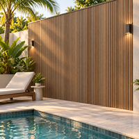 Revêtement mural extérieur en composite WPC rainuré, résistant aux UV et imperméable, style moderne, pour villas et hôtels, WYRAX