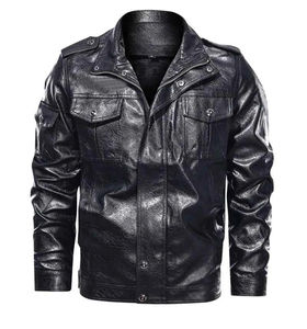 Veste en cuir pour homme de qualité supérieure, personnalisée, professionnelle, col montant en toile, respirante, style streetwear, tailles hiver en promotion - Product Image 4