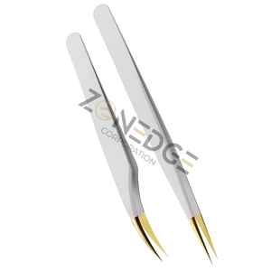 Outils de beauté Pince à épiler blanche en acier inoxydable Pince à cils personnalisée par Zonedge - Product Image 1