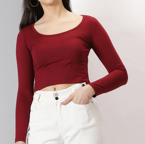 T-shirt pour femme Crop Top: T-shirt court d'été en coton de luxe pour dames, élégant et confortable en gros - Product Image 6