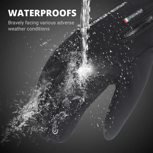 NOUVEAUX Gants d'hiver pour moto en cuir PU, chauds, pour homme, antidérapants, compatibles écran tactile, imperméables, à doigts séparés, pour le cyclisme, en polaire, pour la neige - Product Image 3