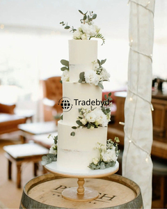Support à gâteau en bois durable fabriqué à la main pour la décoration de table de service de mariage et de dessert Tradebyd - Product Image 2