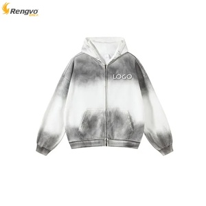 Sudaderas con capucha de gran tamaño Vintage de alta calidad para hombre, venta al por mayor, cremallera holgada de aspecto lavado manchado sucio OEM para invierno - Product Image 5