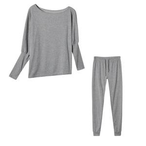 Chándal deportivo de patrón sólido de 2 piezas para mujer, 100% de algodón, cuello ecológico, de talla grande, ropa deportiva de invierno al por mayor - Product Image 4