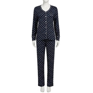 Ropa de Dormir de Punto Suave con Estampado Digital para Mujer, Tejido Transpirable, Ropa de Estar por Casa, Ligera para Uso Diario - Product Image 1