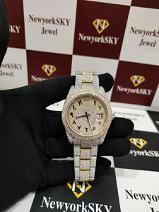 Pass Diamond Tester VVS Clarity Moissanite Diamond Entièrement Iced Out Watch Montres-bracelets de luxe pour hommes - Product Image 2