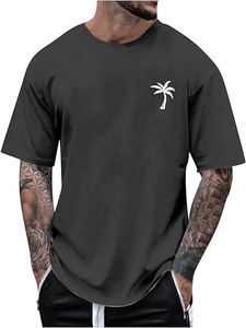 เสื้อยืดผ้าฝ้าย100% สำหรับผู้ชายสีพื้นทรงโอเวอร์ไซส์ดีไซน์ล่าสุดอินเทรนด์ - Product Image 4