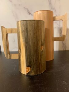 แก้วมักใส่เบียร์ไม้แบบทำมือแก้วมักแบบพกพากลางแจ้งสไตล์คลาสสิก - Product Image 2