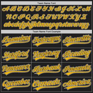 Maillot de baseball personnalisé noir or à fines rayures or-blanc authentique - Product Image 4