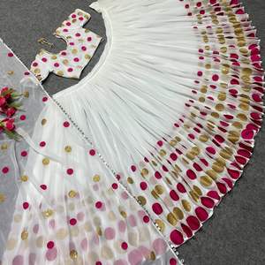 Designer Party Wear Heavy Georgette Séquence Broderie Travail Lehenga Avec Dupatta Party Wear Indian Bollywood Outfit Wholesale - Product Image 5