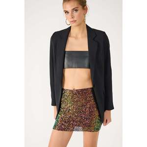 Casual Bodycon Mini Skirt with <b>Sequins</b> Pleat Pencil Styles Midi Length Embroidered Silk Denim Natural Waist Spandex <b>Material</b> - Product Image 4