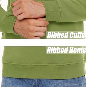 Sudadera de Algodón para Hombre, Cuello Redondo, Manga Larga, Color Verde Oliva, Talla Grande, Gruesa - Product Image 5