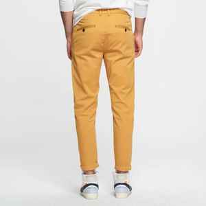 Pantalon décontracté mi-taille pour homme, coupe droite, léger, en spandex/coton, teint en pièce, lavage coloré d'été - Product Image 2