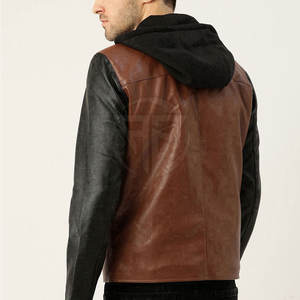 Sweat à capuche en cuir d'hiver élégant pour homme avec capuche réglable, design écologique et léger, sensation de luxe, confortable à porter - Product Image 2