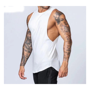 Camiseta sin mangas de algodón para hombre de talla XL al por mayor, ropa deportiva de punto transpirable, Camiseta de tirantes musculosa con logotipo personalizado informal para Fitness - Product Image 5