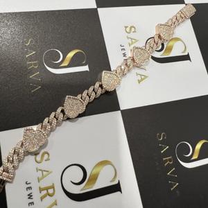 Custom Rose Gold Plated Fine <b>Bracelets</b> & <b>Bangles</b> Hot Selling Jewelry S925 <b>Silver</b> VVS Diamond Hip Hop Link <b>Bracelets</b> for Unisex - Product Image 4