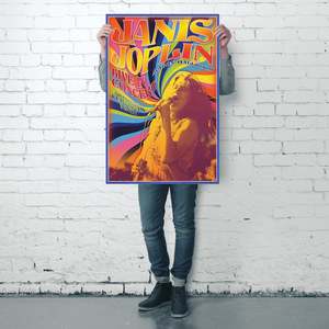 Janis Joplin Live in Concert <b>Poster</b> Black Frame Paper Material for Wall Decor - Product Image 4