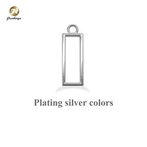 Tirette de <span class=keywords><strong>fermeture</strong></span> à glissière en métal brillant personnalisable, pendentif coulissant personnalisé, Rectangle tirette en alliage de Zinc pour sac - Product Image 3