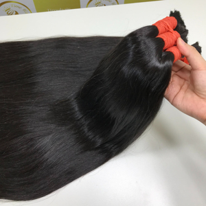 Haute qualité 100% Vietnam Extensions de cheveux humains couleur naturelle extrémité épaisse cuticule alignée Machine Double trame russe en vrac naturel - Product Image 1