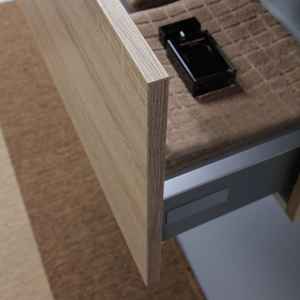 Matte <b>Black</b> 60cm Natural Oak Wall-Hung <b>Bathroom</b> Vanity <b>Unit</b> with Sink Shanghai Product Category Basins - Product Image 5