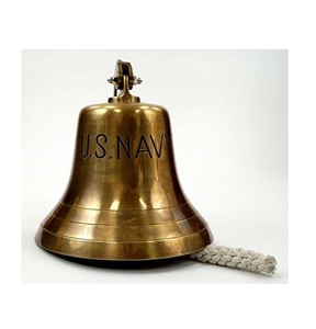 Campana de Latón con Acabado Antiguo de la Marina de los Estados Unidos, Campana Fundida de Primera Calidad |   Regalos de Decoración para Cuarto de Bebé (7 Pulgadas Rojo) Decoración Marítima para el Hogar - Product Image 4
