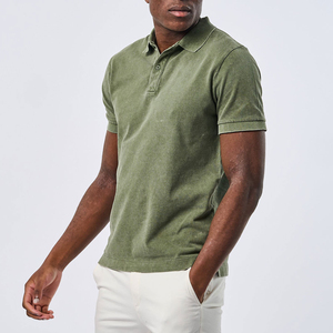 Haute qualité hommes couleur verte Golf Polo t-shirts hommes fermeture éclair col mode Polo t-shirts respirant polos à vendre - Product Image 2