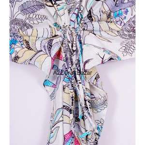 Evening Party Wear Women's Long Dress Hand Block Printed <b>Kaftan</b> Casual <b>Indian</b> Handmade Pure Cotton Summer Autumn Comfort Dress - Product Image 3