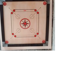 Table de jeu de Carrom en bois pleine grandeur à coins carrés – Personnalisable, durable, pour usage intérieur, éducatif, divertissement familial complet