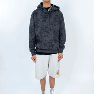 เสื้อฮู้ดผู้ชายแบบตัดขอบแบบกำหนดเอง2023เสื้อสวมหัวสีล้วนพิมพ์พังค์ไฮสตรีทสตรีทเสื้อมีฮู้ดสำหรับฤดูหนาวฮิปฮอปมีฮู้ด - Product Image 1