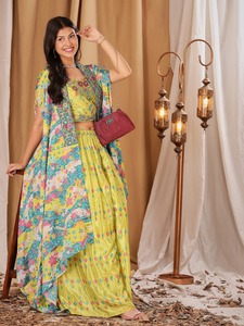 Les célébrités inspirent un nouveau design indien, pakistanais portent des lahenga pour les fêtes et autres occasions. - Product Image 4