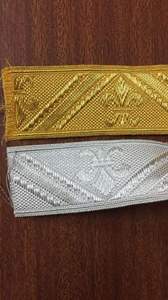 Customizable Economy Bulk Hamza Badges <b>Gold</b> Bullion Wire Braid for Service Uniform & Fancy Costume Custom Sizes <b>Sequin</b> <b>Fabric</b> - Product Image 3