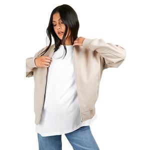 Chaqueta personalizada de algodón 100% para mujer, chaqueta lisa de alta calidad, venta al por mayor, ropa de invierno, chaquetas de palangre con cremallera completa para mujer - Product Image 1