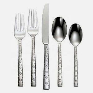 Vente en gros de couverts de restaurant pour événements en plein air couverts réutilisables incroyables couteaux à long manche rond à pois et ensemble de couverts cuillère fourchette - Product Image 1