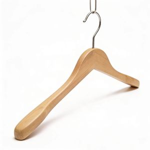 Cintres de luxe écologiques en bois de Schima Superba avec crochet en nickel perlé pour l'affichage de vêtements en boutique - Product Image 2