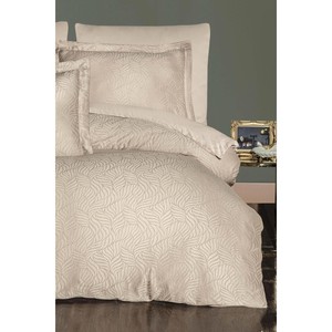 Varol Lyosel Jacquard Duvet Cover <b>Set</b> Double Size-Cappuccino Lienzo 6 Piece <b>Set</b> Bedroom Hotel Wedding <b>Striped</b> Polyester Fabric" - Product Image 1