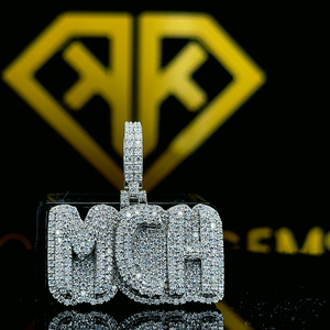 Mettez la main sur ce pendentif hiphop tendance en argent sterling 925 avec des diamants ronds de haute qualité cultivés en laboratoire avec une clarté VVS - Product Image 4