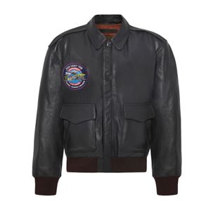 Veste de vol en cuir durable pour homme avec look et caractéristiques d'aviateur authentiques-parfaite pour le temps froid - Product Image 1