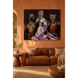 Impression sur toile du portrait de la famille royale Fida Four Dogs - Product Image 2
