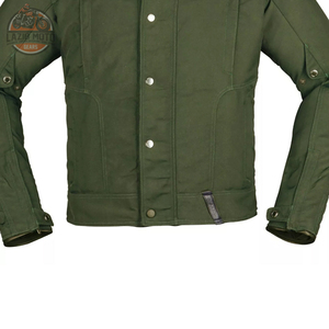Veste en toile textile pour moto à manches longues de couleur personnalisée Nouveau design Style moto d'hiver Logo arrière Léger Veste olive - Product Image 5