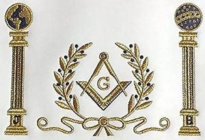 Tablier de Maître Maçon Bleu Marine Avec Piliers Regalia Maçonnique Tablier de Maçon Brodé Tablier Maçonnique Ronpex - Product Image 6