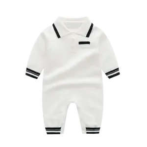 Superventas personalizado Unisex 100% algodón orgánico mameluco mono pijama de bebé estilo clásico ODM suministro - Product Image 3