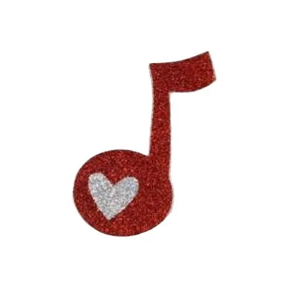 2022 Classic Red And Grey Music Design Multi Color Glitter PVC Base Custom Valentine Love Couple Wedding Day Tattoo Sticker