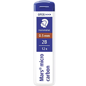 Feinmine STAEDTLER Mars Micro Carbon 250 0,5mm 2B Minas de lápiz negras, paquete de 12 - Product Image 3
