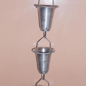 Cadena de Lluvia Decorativa Moderna de Aluminio Plateado con Recubrimiento de Polvo Negro Hecha a Mano para Jardín, Fabricante de India - Product Image 6