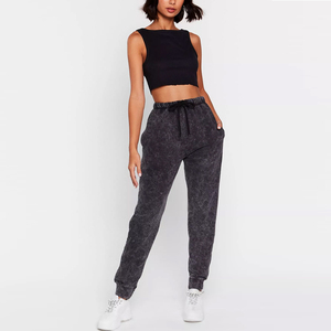 Épais chaud côté élastique vers le bas coton pantalon épaissir neige porter coupe-vent imperméable taille haute acide lavage survêtement pantalons de survêtement - Product Image 6