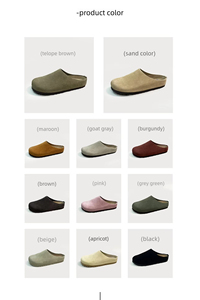 Mules en daim rose premium pour femme, style Boston, bout rond, semelle en liège, qualité supérieure 1:1, chaussures décontractées personnalisées pour femme - Product Image 5