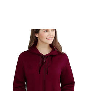 Sweat à capuche zippé en polaire pour femme, coupe classique, anti-boulochage, respirant - Product Image 2