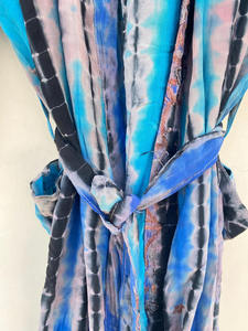 Bata de seda Tie-Dye para mujer, bata de talla libre, secado rápido para Kimono de salón de verano, otoño, primavera, vestido de noche - Product Image 4