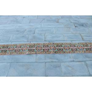 Turkish Rug, <b>Runner</b> 1.1x12.5 ft Vintage Rug, Brown <b>Green</b> Camouflage Wool Rug - Product Image 4