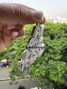 Colgante Personalizado de Plata 925 con Letras de Hiphop para Hombre, Cadena de Eslabones Cubanos con Diamante de Moissanita, Colgantes de Moda - Product Image 3